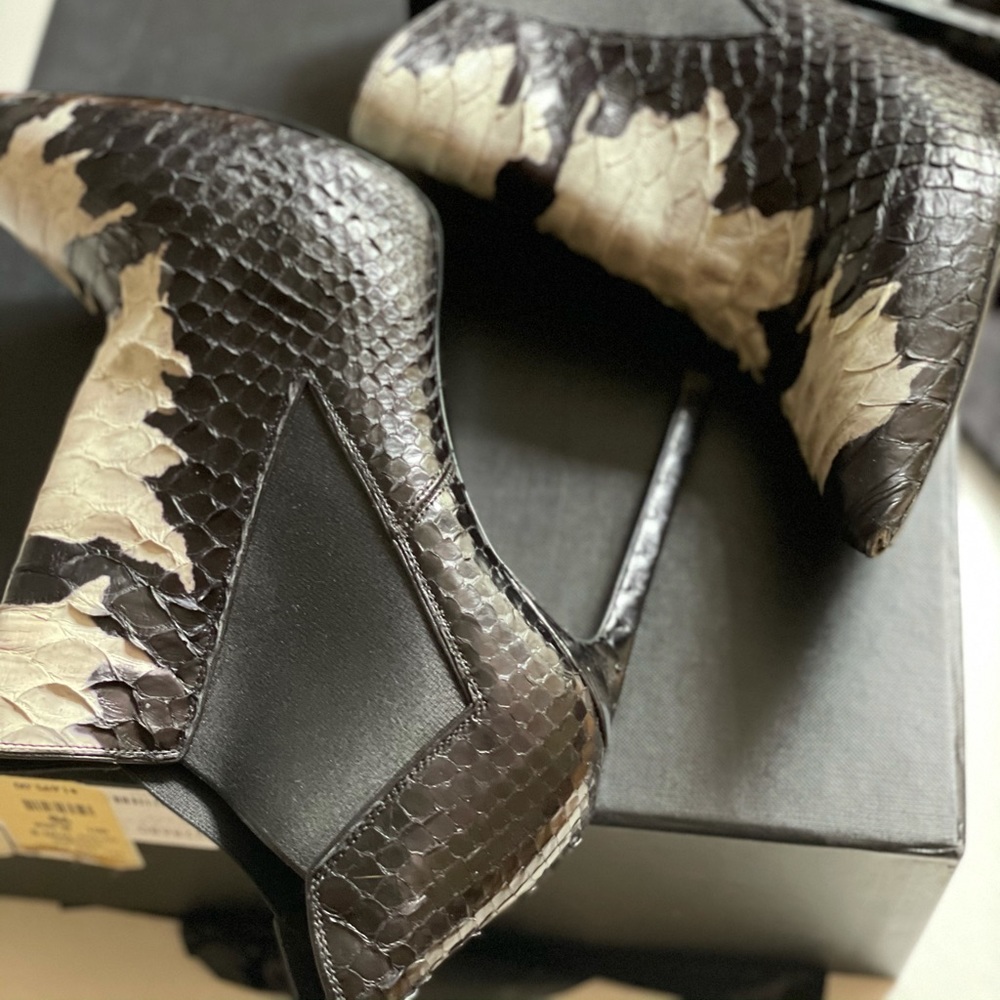Saint Laurent snakeskin booties